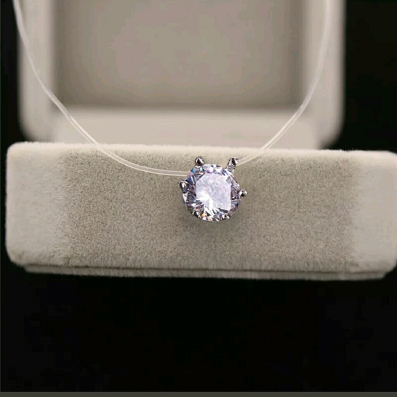 Transparent Nylon Necklace 8mm Swarovski Crystal - Picture 5 of 8